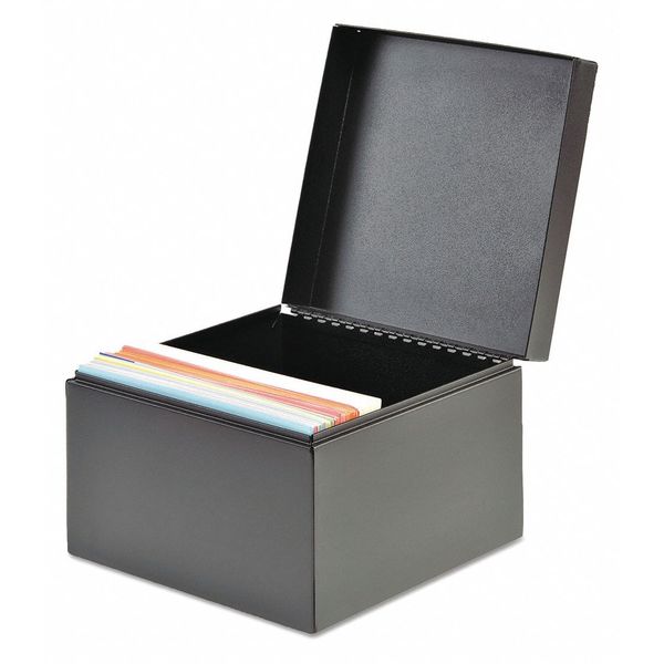 Steelmaster File Box for Cards, Steel, Black 263855BLA
