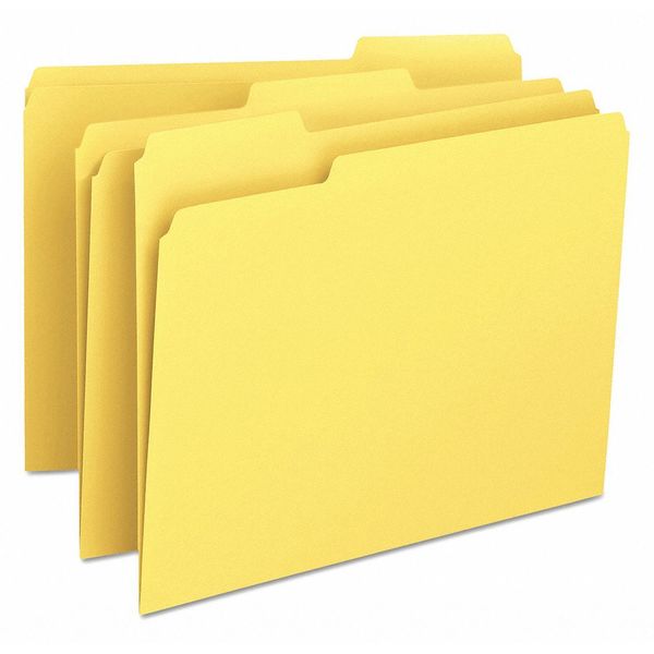 Smead Pressboard Folder, 1/3-Cut Tab, Yellow, PK100 12943