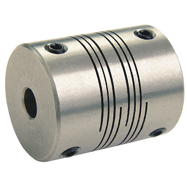 Ruland Motion Control Coupling, 4 Beam, 3/8"x8mm, 303 SS, OD 1.181", L 1.181" MWS30-3/8"-8MM-SS