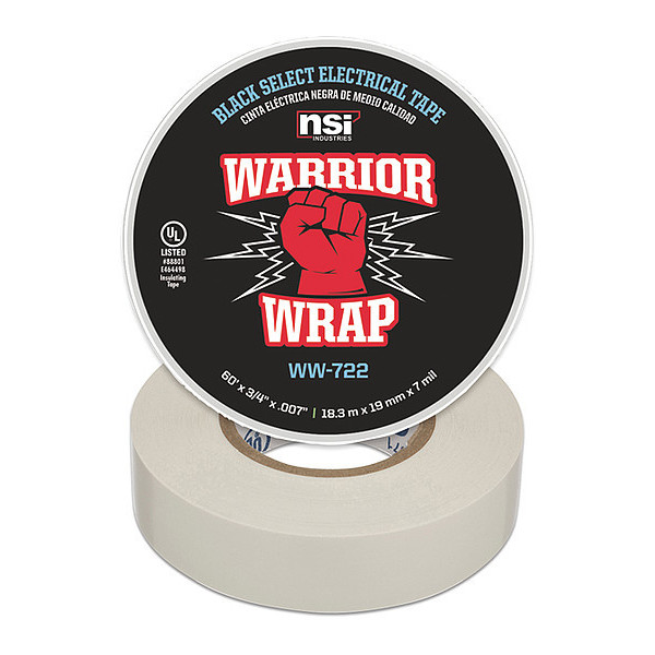 Warriorwrap Electrical Tape, 7 mil, White WW-722-WT