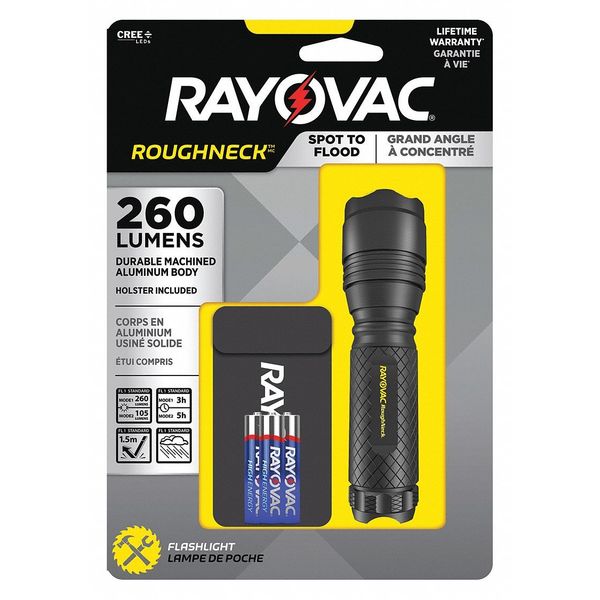 Rayovac No Led Tactical Handheld Flashlight, 260 lm RN3AAA-BXT