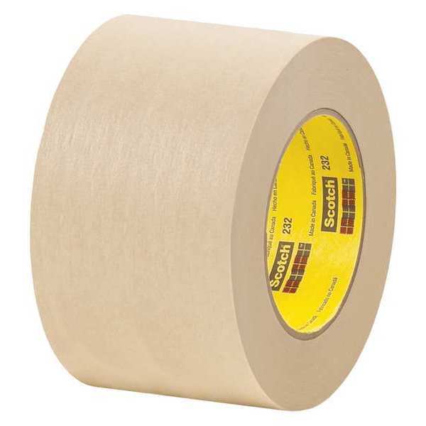 Scotch 3M™ 232 Masking Tape, 6.3 Mil, 3" x 60 yds., Tan, 12/Case T938232