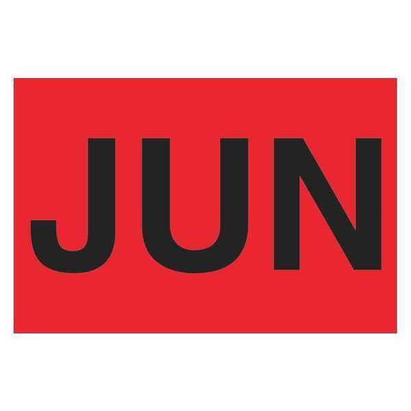 Tape Logic Tape Logic® Months of the Year Labels, "JUN", 2" x 3", Fluorescent Red, 500/Roll DL6801