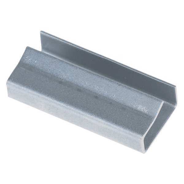 Partners Brand Metal Poly Strapping Seals, Open/Snap On, 1/2", Silver, 2500/Case PS12SEAL