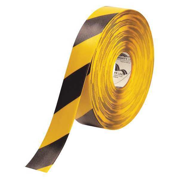 Mighty Line Mighty Line™ Deluxe Safety Tape, 60 Mil PVC, 2" x 100', Yellow/Black, 1/Case T92100BY