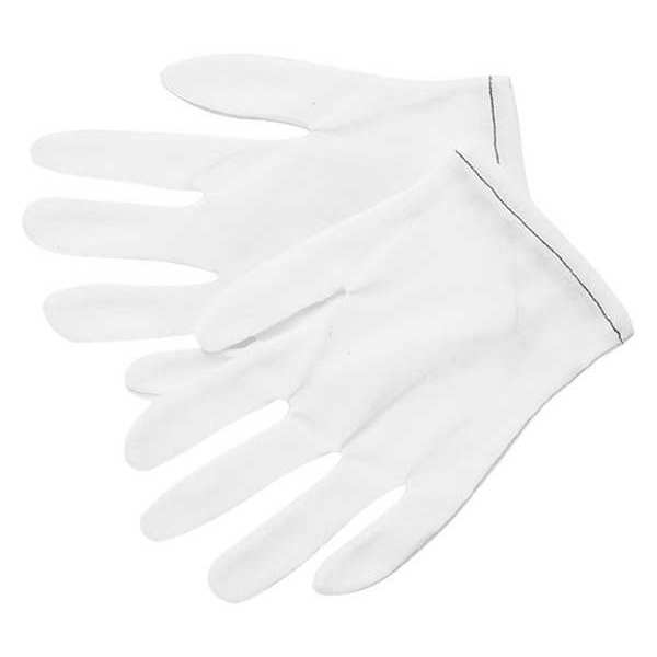 Partners Brand Nylon Inspection Gloves, Men's Large, White, 12 Pairs/Case GLV1053L