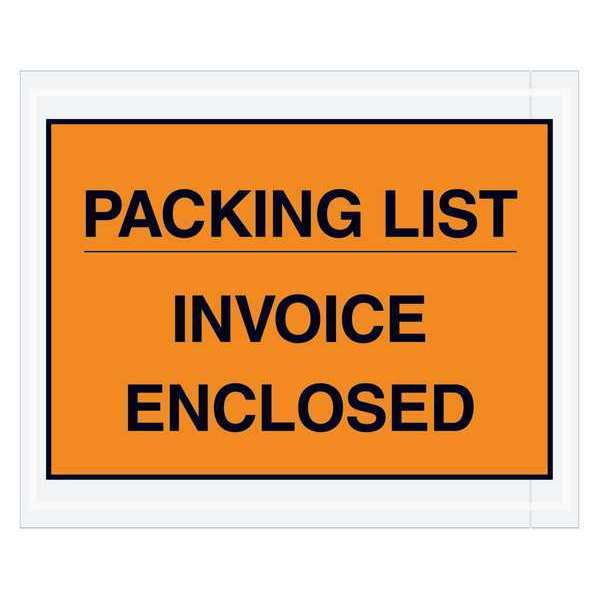 Tape Logic Tape Logic® "Packing List/Invoice Enclosed" Envelopes, 4 1/2" x 5 1/2", Orange, 1000/Case PL417