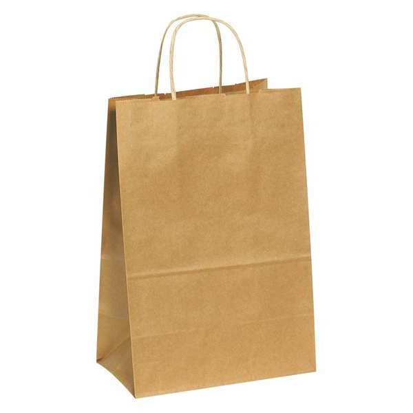 Partners Brand Paper Shopping Bags, 10" x 5" x 13", Kraft, 250/Case BGS104K