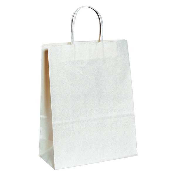 Partners Brand Paper Shopping Bags, 10" x 5" x 13", White, 250/Case BGS104W