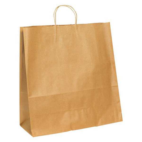 Partners Brand Paper Shopping Bags, 18 x 7 x 18", Kraft, 200/Case BGS111K