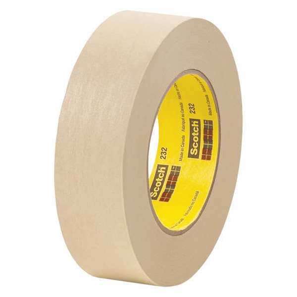 Scotch 3M™ 232 Masking Tape, 6.3 Mil, 1 1/2" x 60 yds., Tan, 12/Case T93623212PK