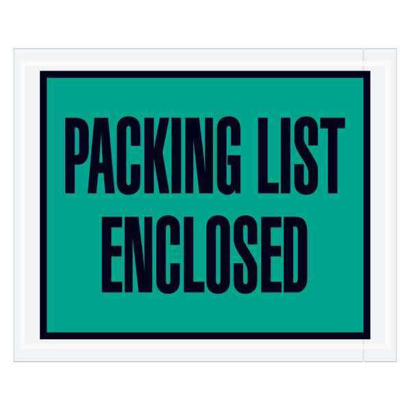 Tape Logic Tape Logic® "Packing List Enclosed" Envelopes, 4 1/2" x 5 1/2", Green, 1000/Case PL404