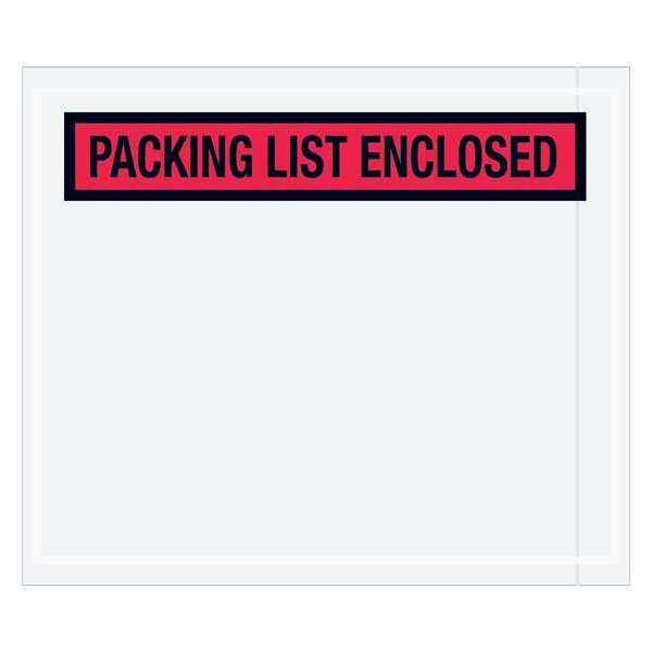 Tape Logic Tape Logic® "Packing List Enclosed" Envelopes, 7" x 6" "Pa, Red, 1000/Case PL491