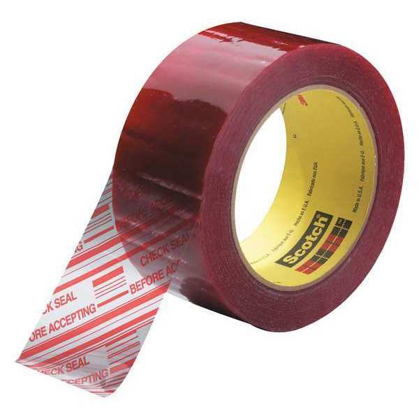 Scotch 3M™ 3779 Pre-Printed Carton Sealing Tape, 1.9 Mil, 2" x 110 yds., Clear/Red, 36/Case T9023779