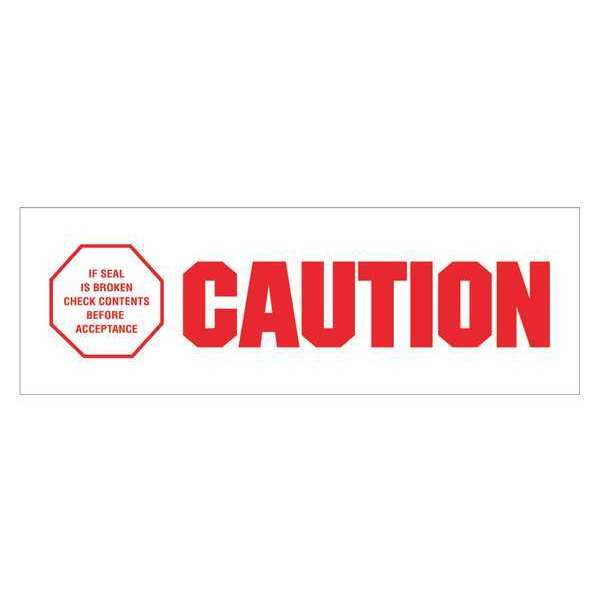 Tape Logic Tape Logic® Pre-Printed Carton Sealing Tape, "Caution - If Seal Is Broken...", 2.2 Mil, 2" x 110 yds., Red/White, 36/Case T902P04