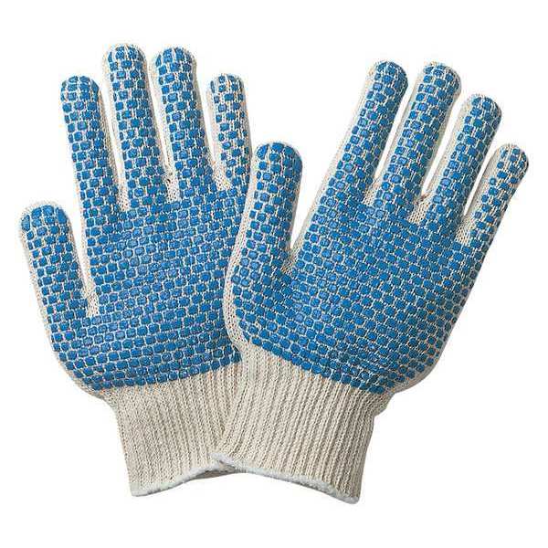 Partners Brand PVC Dot Knit Gloves, Small, Blue/White, 12 Pairs/Case GLV1019S