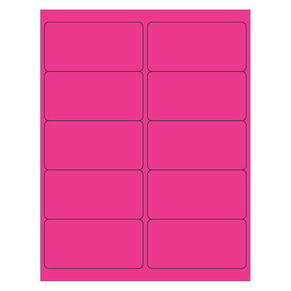 Tape Logic Tape Logic® Rectangle Laser Labels, 4" x 2", Fluorescent Pink, 1000/Case LL178PK