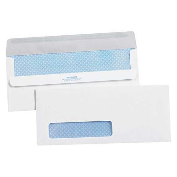 Partners Brand Redi-Seal Business Envelopes with Security Tint, #10 Window, 4 1/8" x 9 1/2", White, 2500/Case EN1113