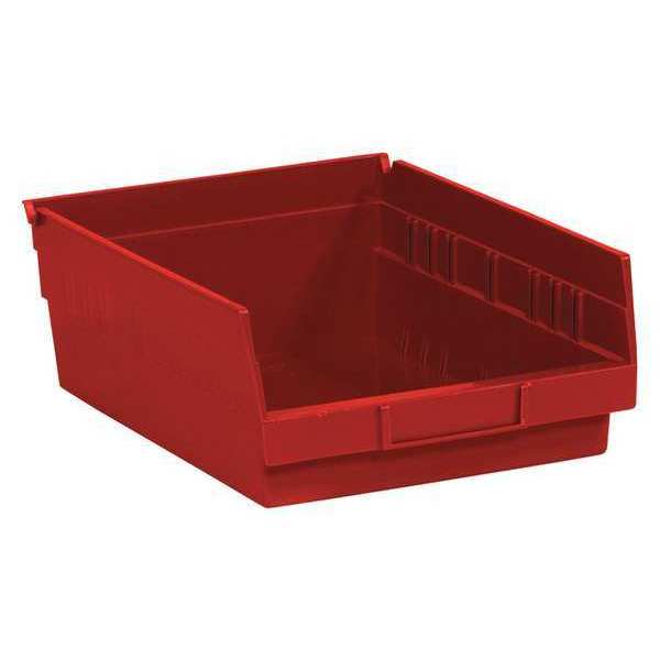 Partners Brand Shelf Storage Bin, Red, 8 PK BINPS105R