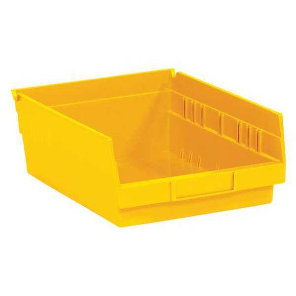 Partners Brand Shelf Storage Bin, Yellow, 8 PK BINPS105Y