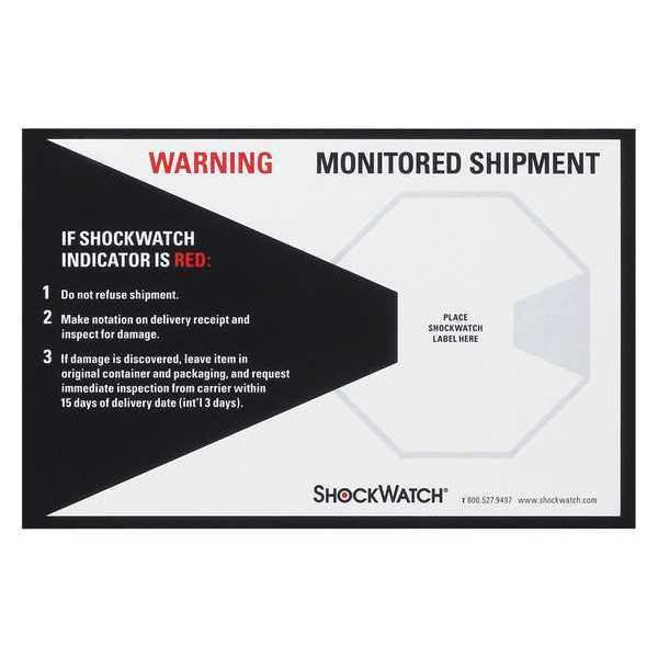 Shockwatch ShockWatch® Companion Labels, White/Black, 200/Case SHWCL