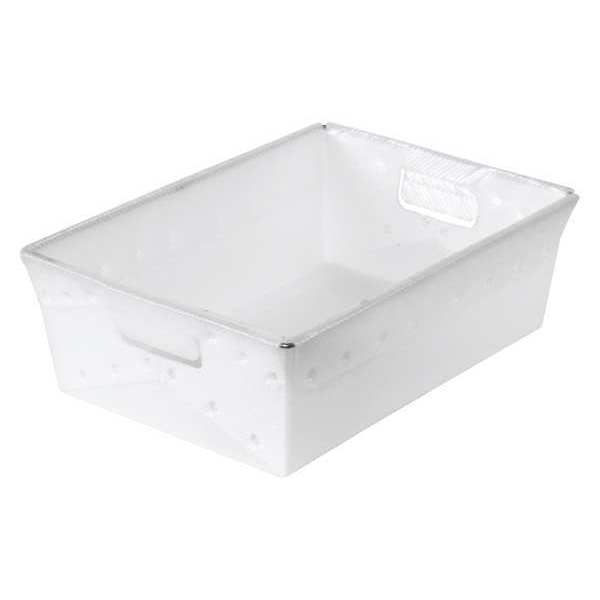 Partners Brand Nesting Space Age Totes, White, Plastic, 13 in W, 6 in H, 6 PK BINS180