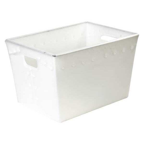 Partners Brand Nesting Space Age Totes, White, Plastic, 13 in W, 12 in H, 6 PK BINS184