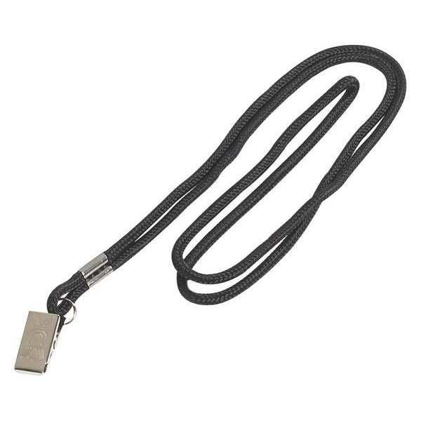 Partners Brand Lanyard, Standard, Hook, 36", Black, PK24, Black, 24 PK LY110