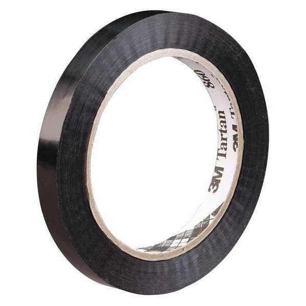 Tartan 3M™ 860 Tensilized Poly Strapping Tape, 2.8 Mil, 1/2" x 60 yds., Black, 144/Case T913860