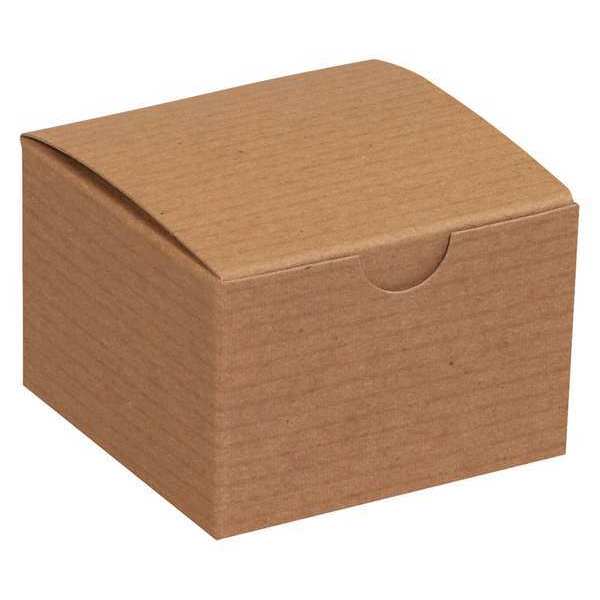 Partners Brand Gift Boxes, 3" x 3" x 2", Kraft, 100/Case GB332K