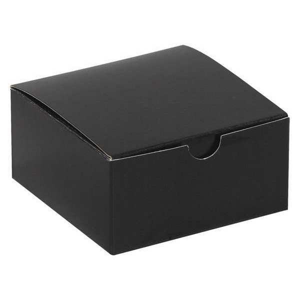 Partners Brand Gift Boxes, 4" x 4" x 2", Black Gloss, 100/Case GB442BK