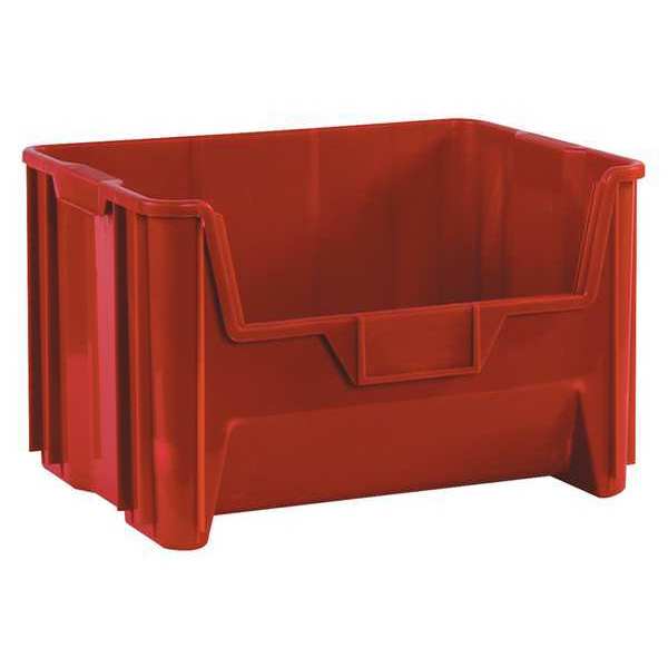 Partners Brand Storage Bin, 4 in; 5 in W, 6-1/2 in; 9-1/4 in L, Red, 3 PK BING111