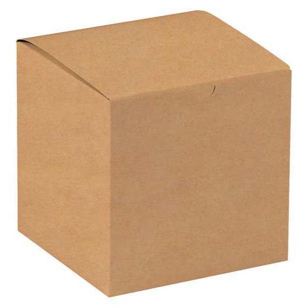 Partners Brand Gift Boxes, 6" x 6" x 6", Kraft, 100/Case GB666K