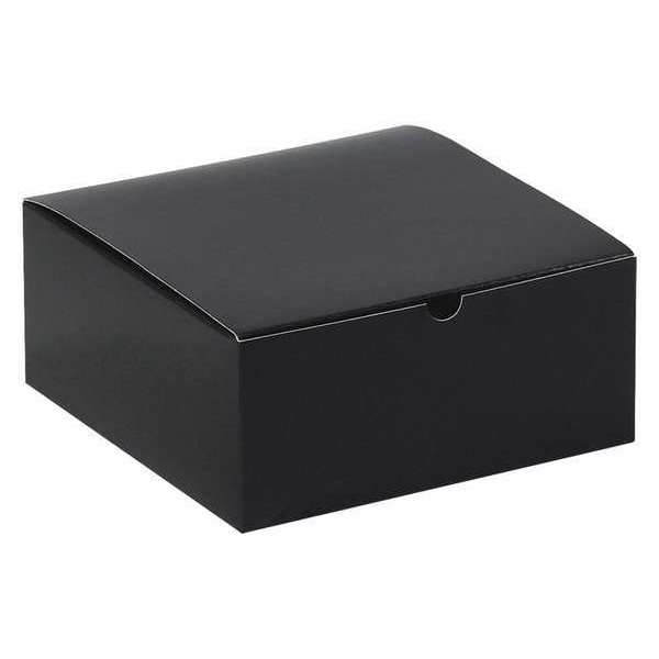 Partners Brand Gift Boxes, 8" x 8" x 3 1/2", Black Gloss, 100/Case GB883BK