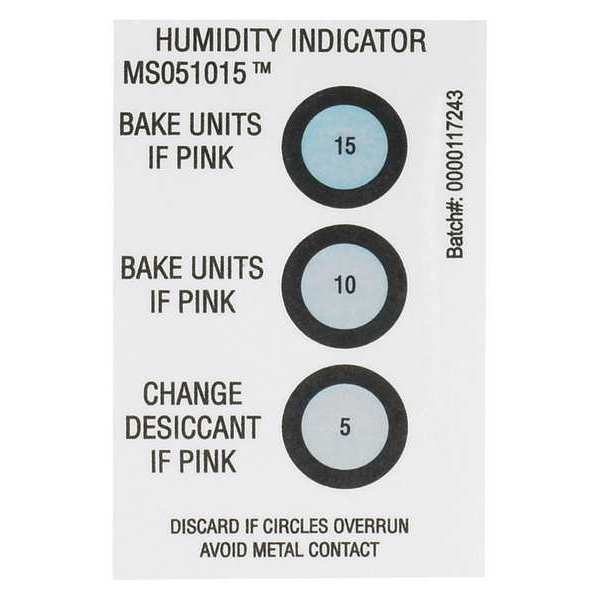 Partners Brand Humidity Indicators, 5-10-15%, 2" x 3", White, 125/Case DES161