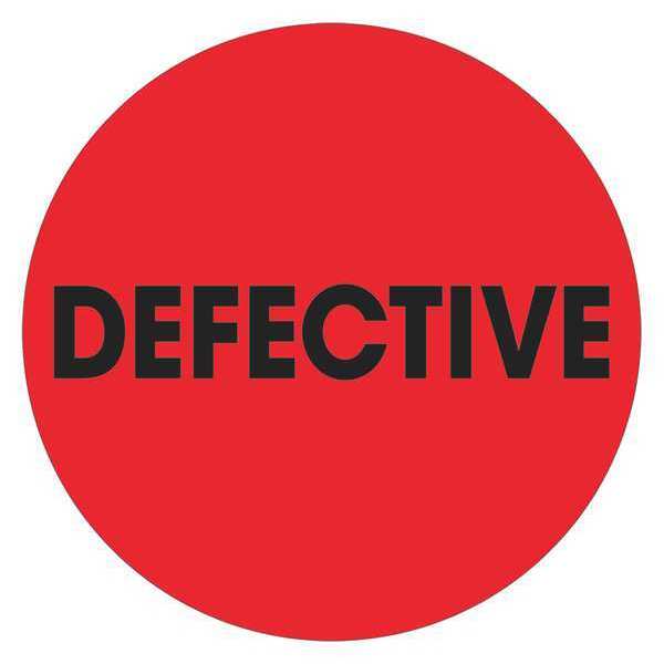 Tape Logic Tape Logic® Labels, "Defective", 2" Circle, Fluorescent Red, 500/Roll DL1279