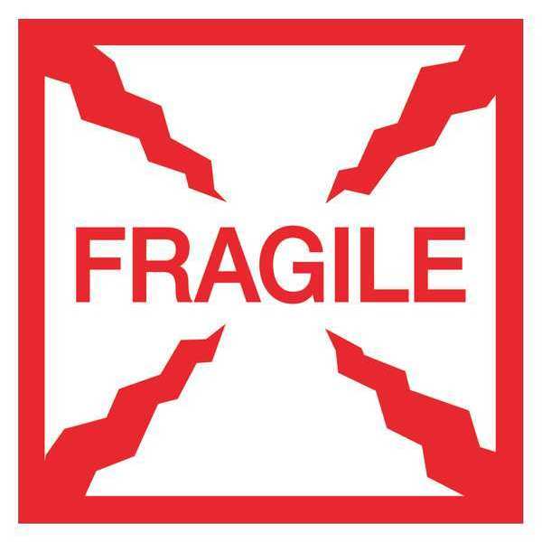 Tape Logic Tape Logic® Labels, "Fragile", 4" x 4", Red/White, 500/Roll SCL501