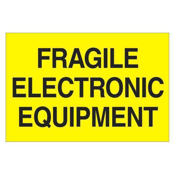 Tape Logic Tape Logic® Labels, "Fragile - Electronic Equipment", 2" x 3", Fluorescent Yellow, 500/Roll DL1193