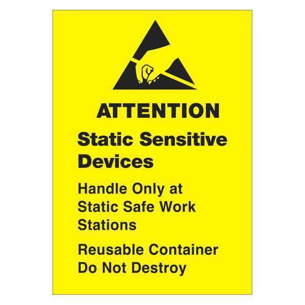 Tape Logic Tape Logic® Labels, "Static Sensitive Devices", 1 3/4" x 2 1/2", Black/Yellow, 500/Roll DL9140