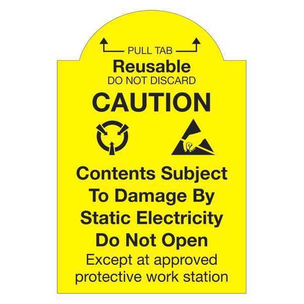 Tape Logic Tape Logic® Labels, "Pull Tab Reusable - Do Not Discard", 2" x 3", Yellow/Black, 500/Roll DL1386
