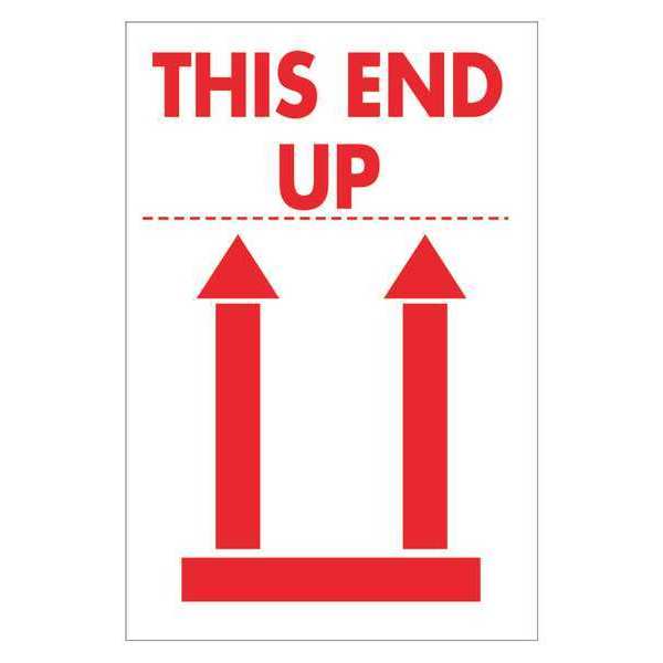 Tape Logic Tape Logic® Labels, "This End Up", 2" x 3", Red/White, 500/Roll DL5154