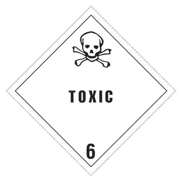 Tape Logic Tape Logic® Labels, "Toxic - 6", 4" x 4", Black/White, 500/Roll DL5181