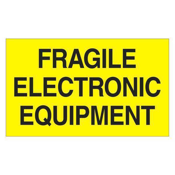 Tape Logic Tape Logic® Labels, "Fragile Electronic Equipment", 3" x 5", Fluorescent Yellow, 500/Roll DL2441