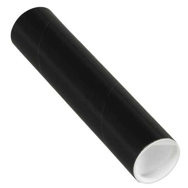 Partners Brand Mailing Tubes with Caps, 2" x 9", Black, 50/Case P2009BL