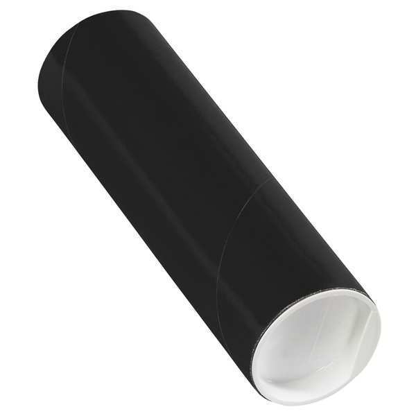 Partners Brand Mailing Tubes with Caps, 2" x 6", Black, 50/Case P2006BL