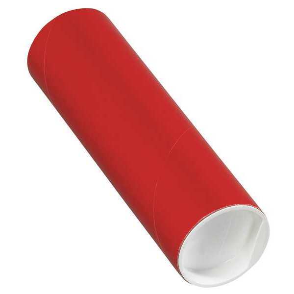 Partners Brand Mailing Tubes with Caps, 2" x 6", Red, 50/Case P2006R