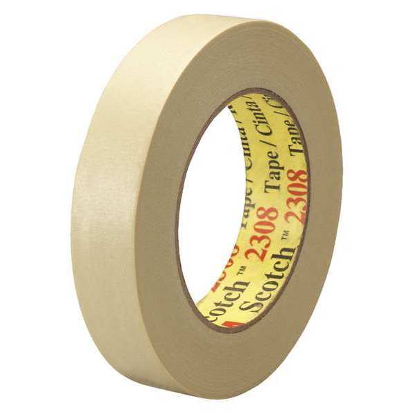 Scotch 3M™ 2308 Masking Tape, 5.5 Mil, 1" x 60 yds., Natural, 12/Case T935230812PK