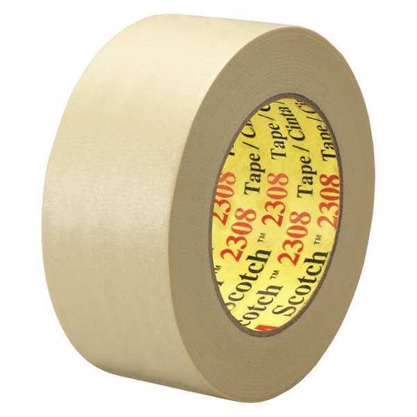 Scotch 3M™ 2308 Masking Tape, 5.5 Mil, 2" x 60 yds., Natural, 24/Case T9372308