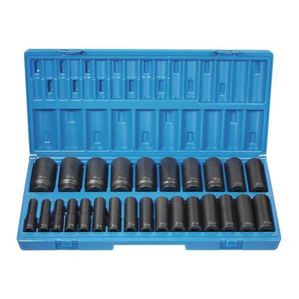 Grey Pneumatic 1/2" Drive Metric, 26 pcs 1726MD