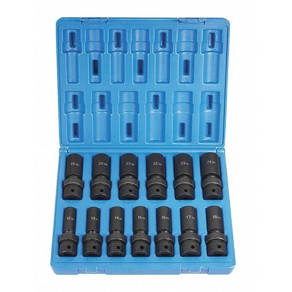 Grey Pneumatic 1/2" Drive Metric, 13 pcs 1313UMD